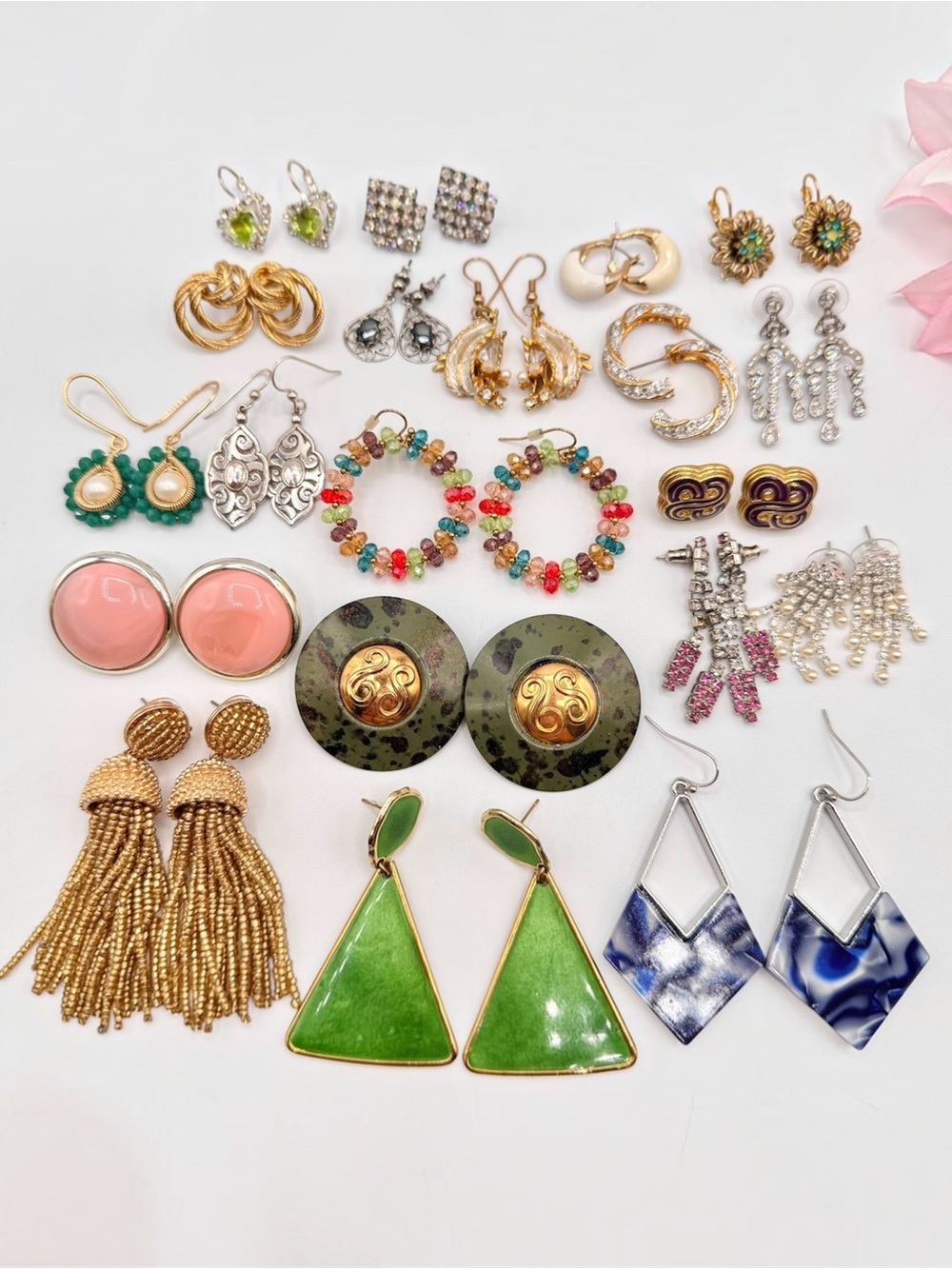 Pierced Earring Lot Costume Jewelry Mixed Styles Vintage To Now Reseller 20 Pair